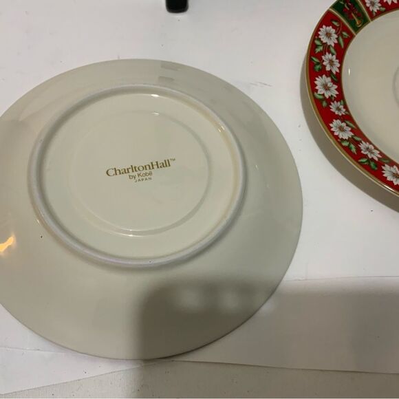 Charlton Hall Classic Traditions 6” Christmas set 2 desert Plate Kobe Japan B7 - Picture 3 of 5